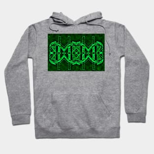 African Abstract Pattern Fabric Design - Green Wax Hoodie